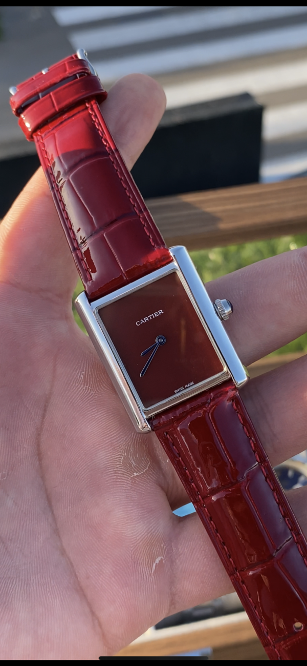 Cartier Tank Must Leather Straps Red Dial 33 mm