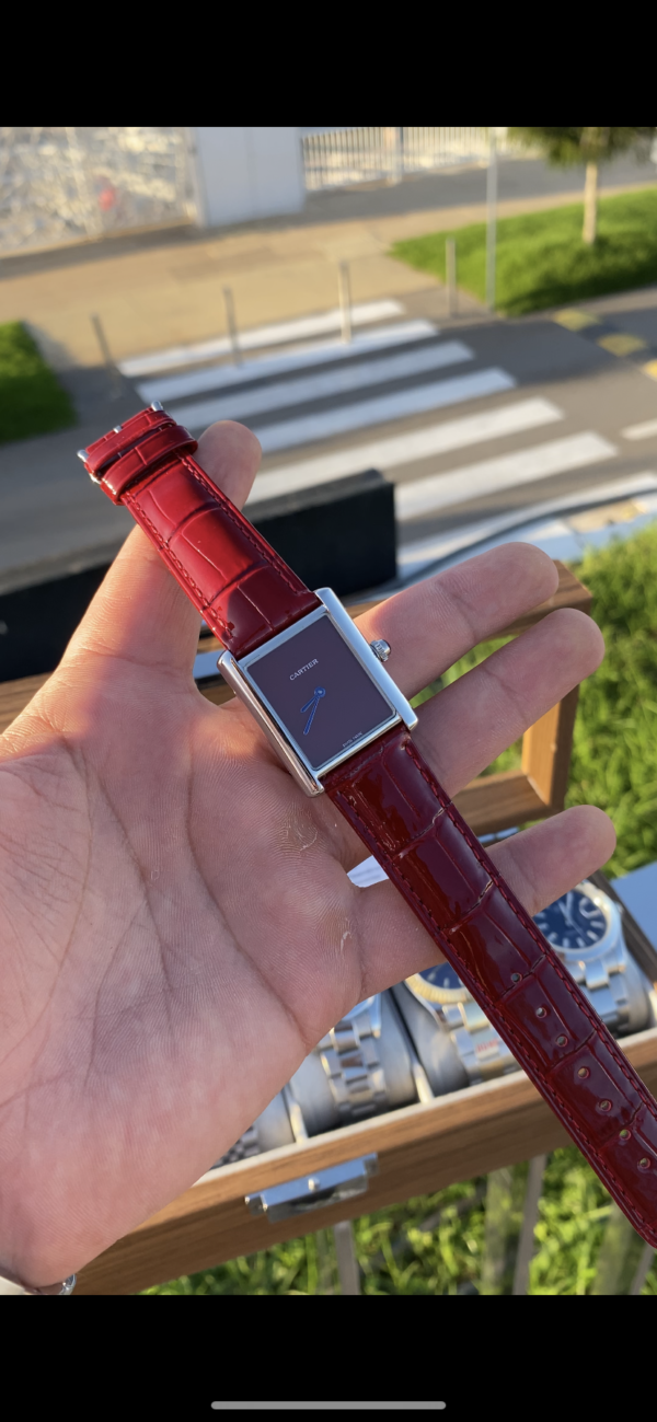 Cartier Tank Must Leather Straps Red Dial 33 mm