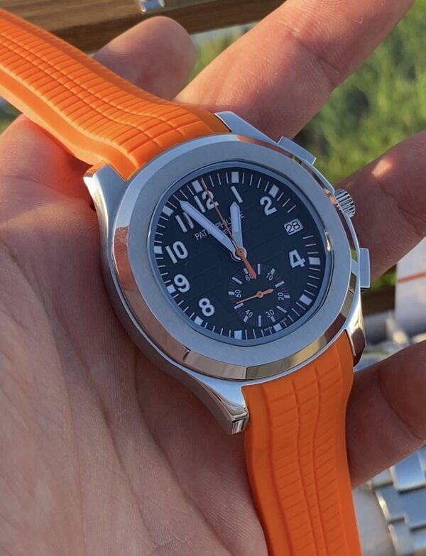 Patek Philippe Aquanaut Orange Straps Black Dial 42 mm