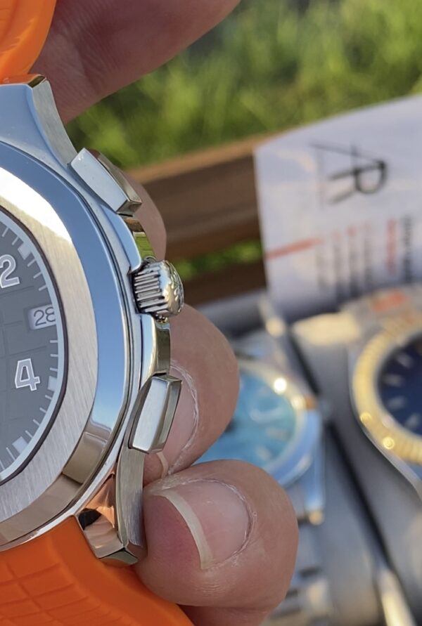 Patek Philippe Aquanaut Orange Straps Black Dial 42 mm