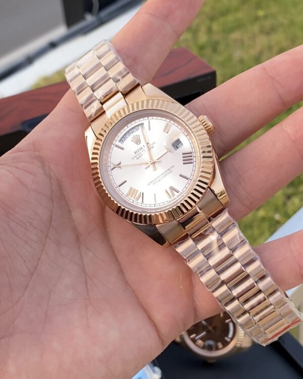 Rolex Day Date White Rose Dial 41 mm