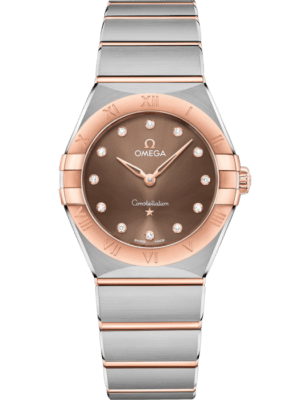 Omega Constellation Brown Dial Two Tone 28 mm