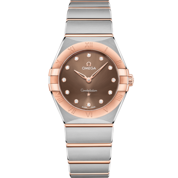 Omega Constellation Brown Dial Two Tone 28 mm