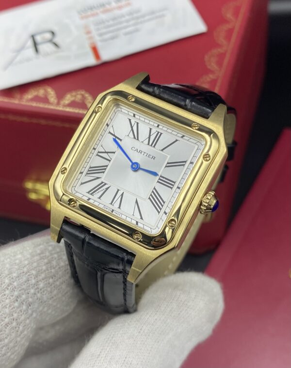 Cartier Santos Dumont Leather Straps White Dial 38 mm