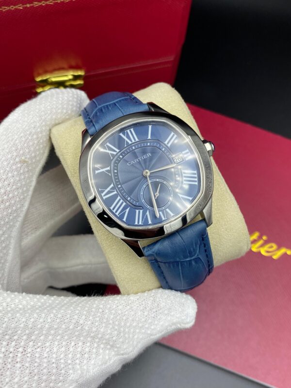Cartier Drive Leather Straps Bleu Dial 41 mm