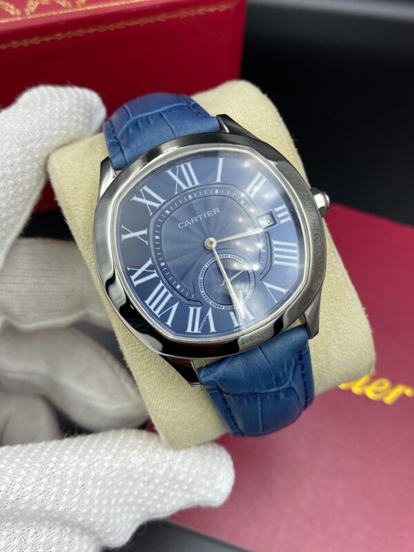 Cartier Drive Leather Straps Bleu Dial 41 mm