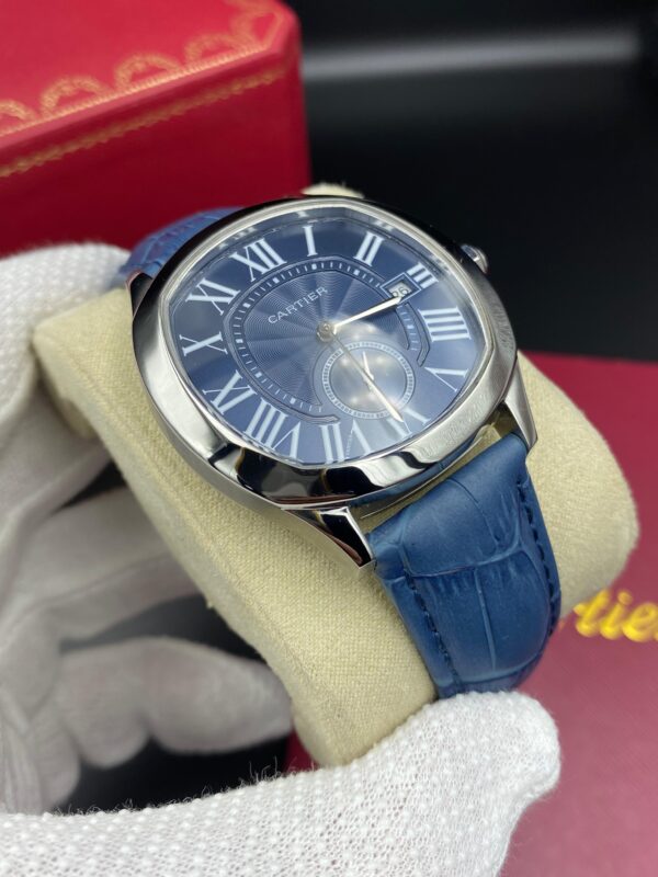 Cartier Drive Leather Straps Bleu Dial 41 mm