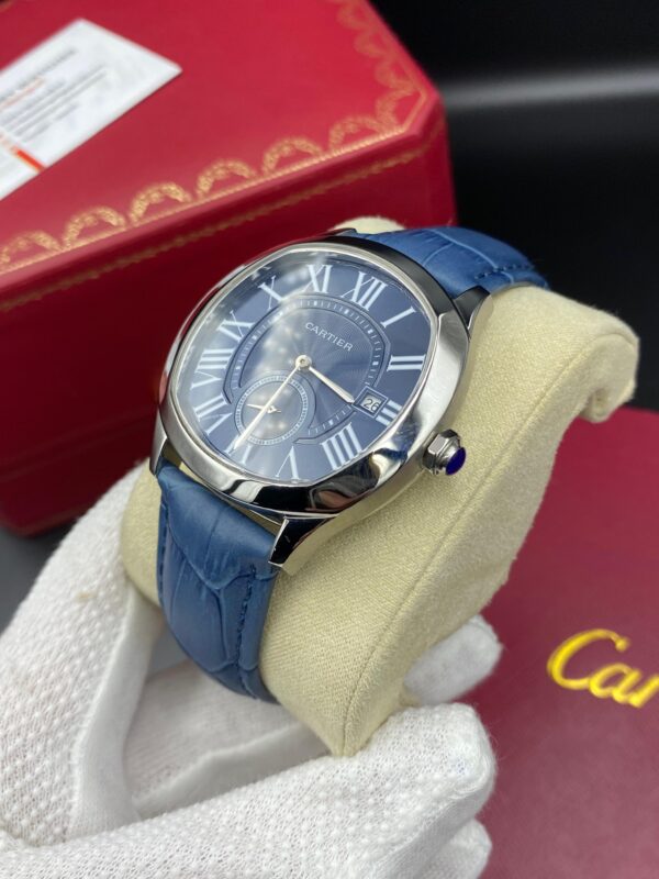Cartier Drive Leather Straps Bleu Dial 41 mm