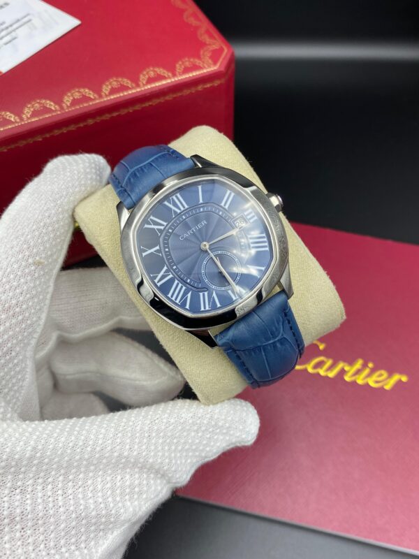 Cartier Drive Leather Straps Bleu Dial 41 mm