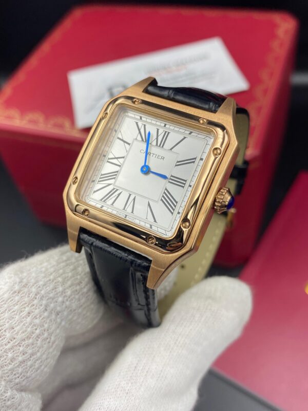 Cartier Santos Dumont Leather Straps White Dial 38 mm