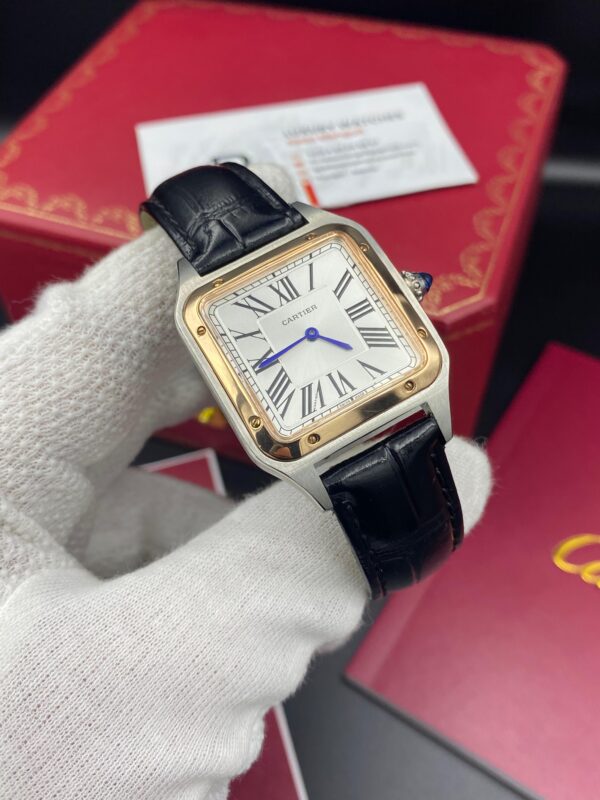 Cartier Santos Dumont Leather Straps White Dial 38 mm