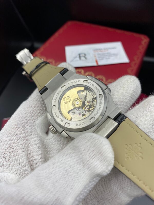 Patek Philippe Nautilus Black Dial Leather Straps 41 mm