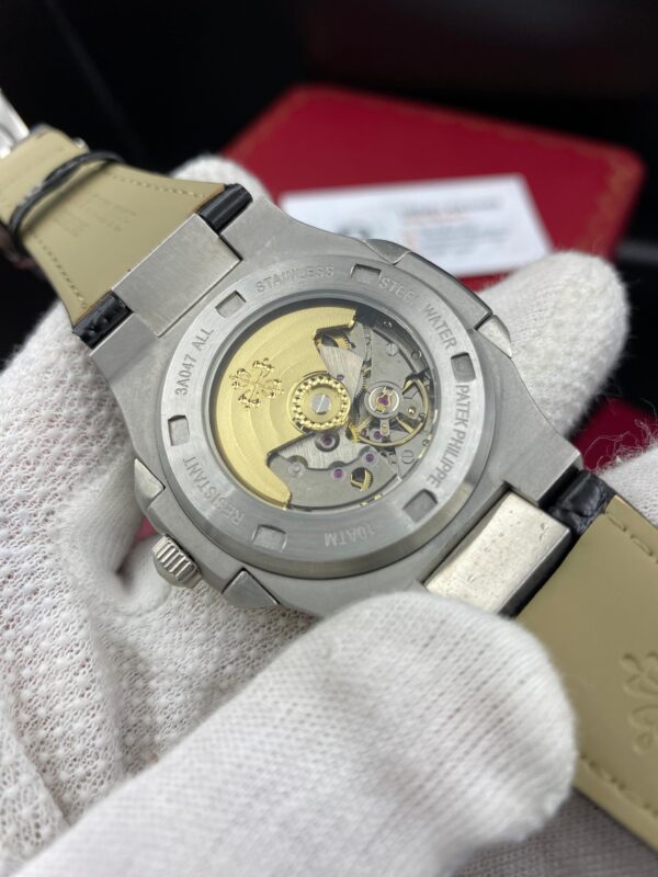 Patek Philippe Nautilus Black Dial Leather Straps 41 mm