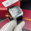 Cartier Santos Black Dial Leather Straps