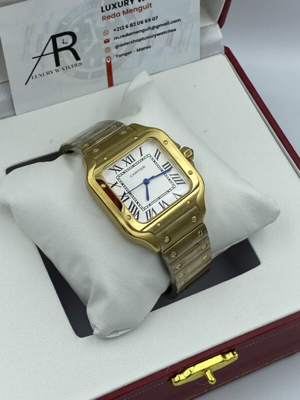 Cartier Santos Gold White Dial