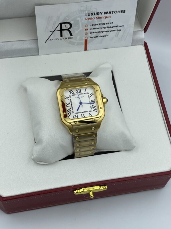 Cartier Santos Gold White Dial