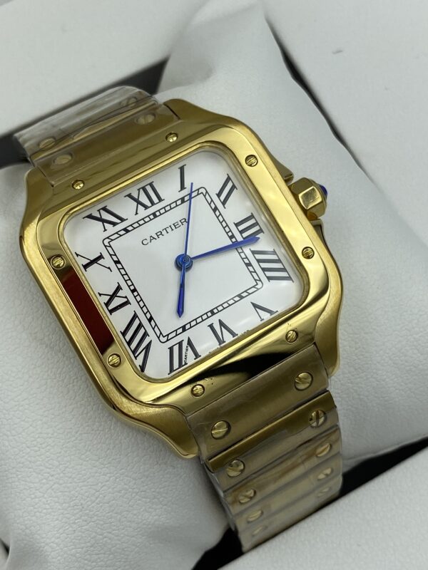 Cartier Santos Gold White Dial