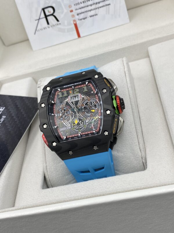 Richard Mile 65-01 Full Black Bleu Straps