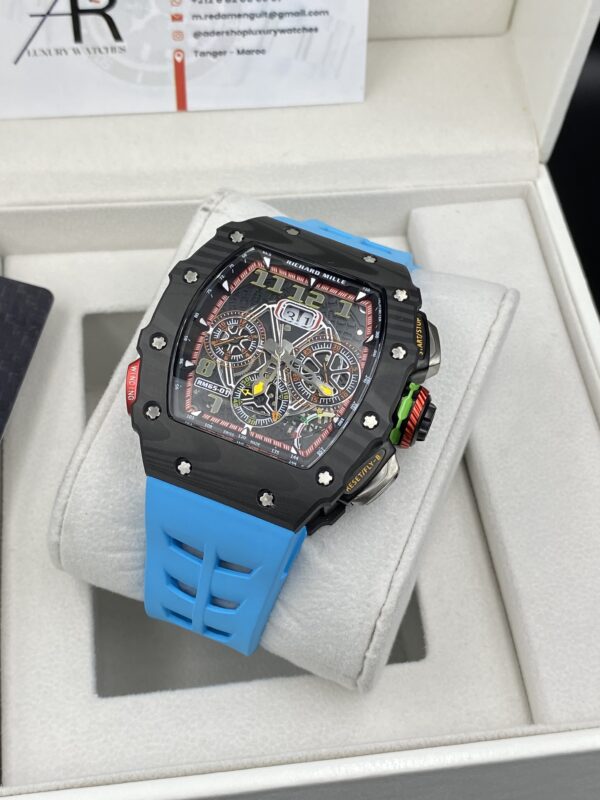 Richard Mile 65-01 Full Black Bleu Straps