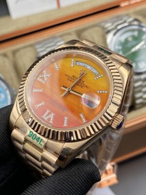 Rolex Day Date Rose Gold Orange Dial 41 mm