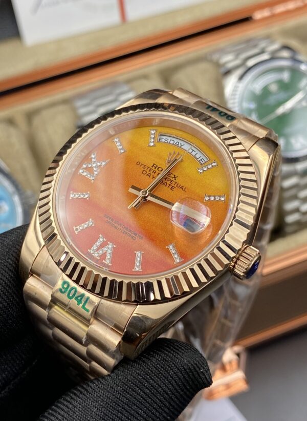 Rolex Day Date Rose Gold Orange Dial 41 mm