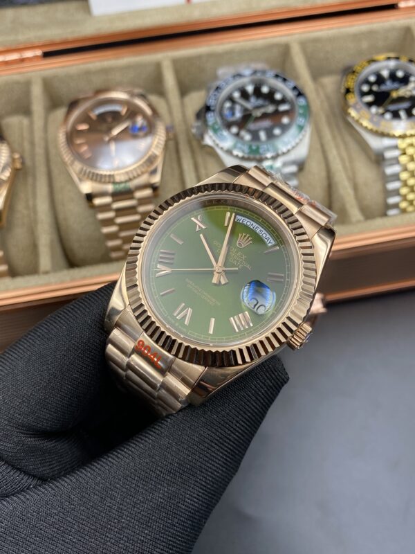 Rolex Day Date Rose Gold Green Dial 41 mm