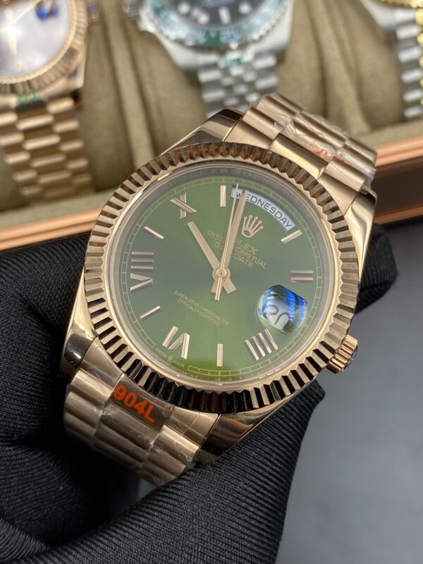 Rolex Day Date Rose Gold Green Dial 41 mm