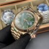 Rolex Day Date Rose Gold Green Dial Chiffres Romaine Diamonds 41 mm