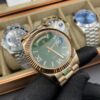 Rolex Day Date Rose Gold Green Dial Chiffres Romaine Diamonds 41 mm