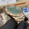 Rolex Day Date Rose Gold Green Dial Chiffres Romaine Diamonds 41 mm