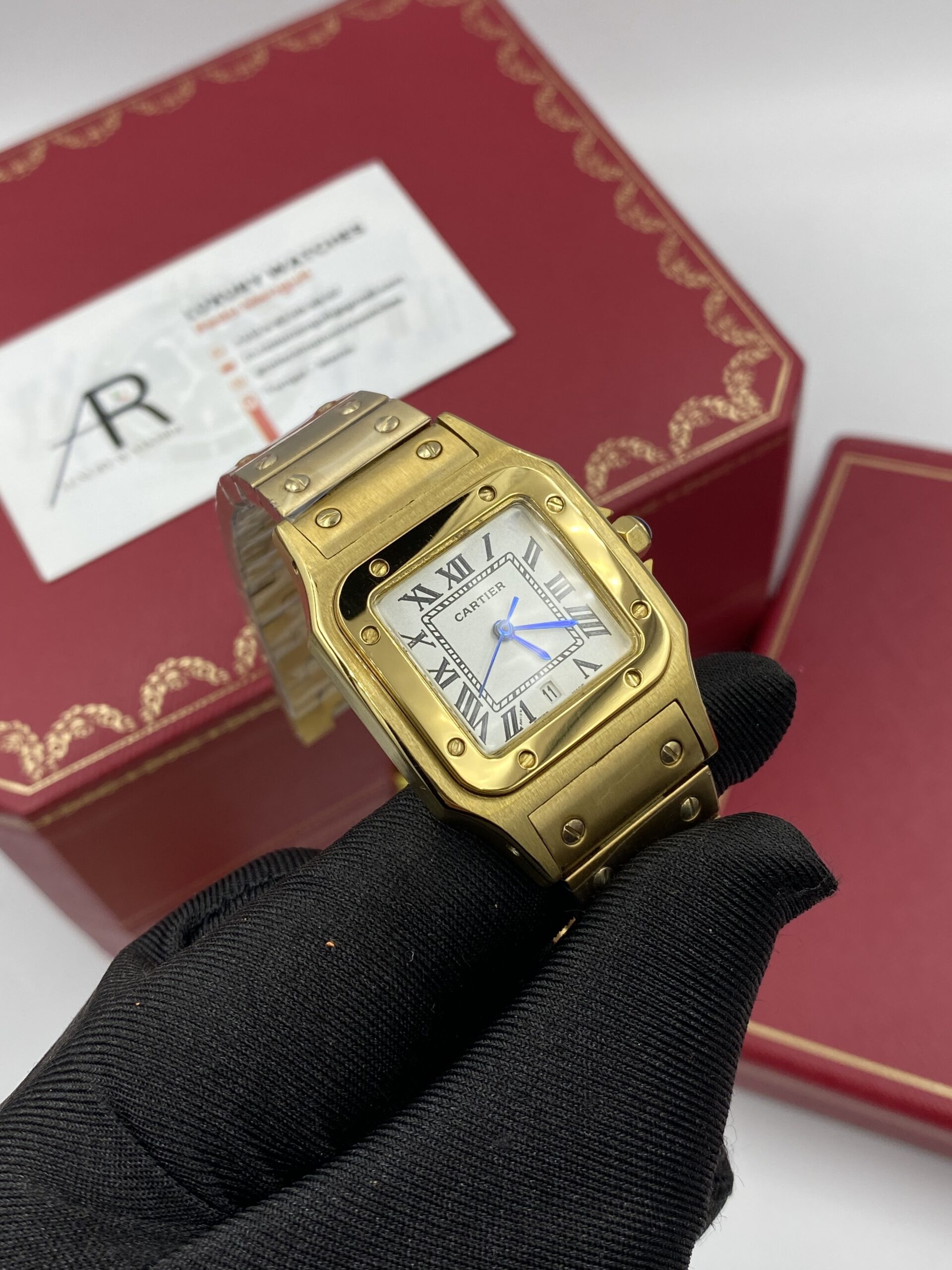Cartier Santos Gold White Dial