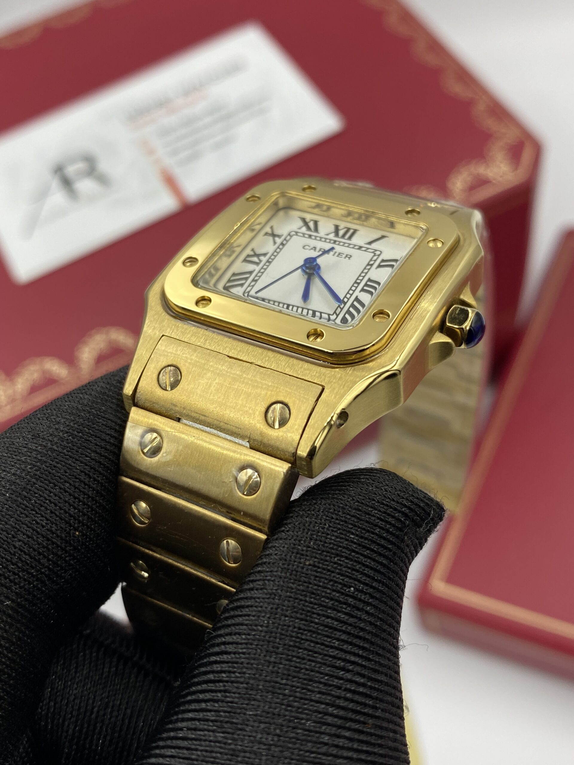 Cartier Santos Gold White Dial