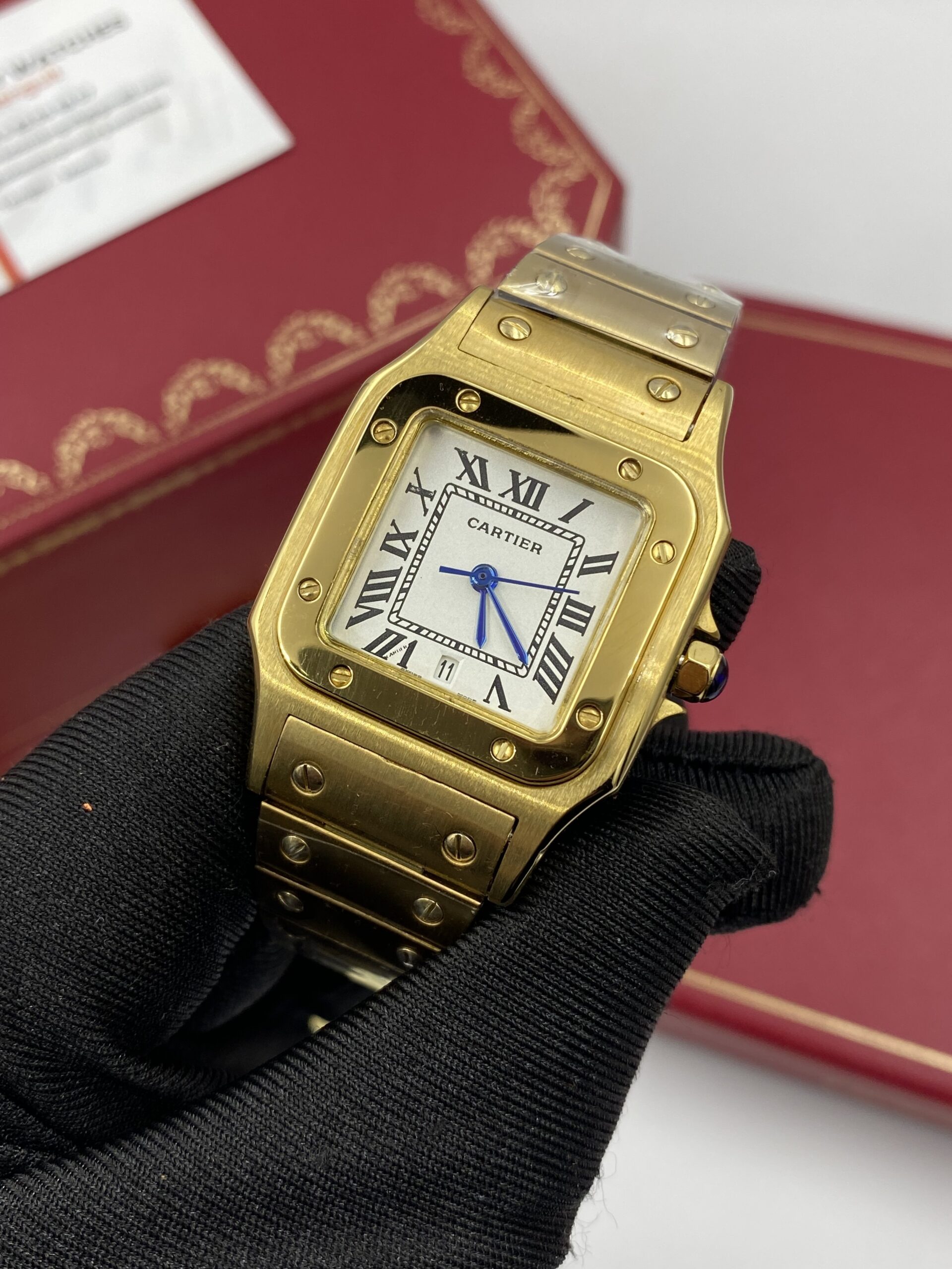 Cartier Santos Gold White Dial