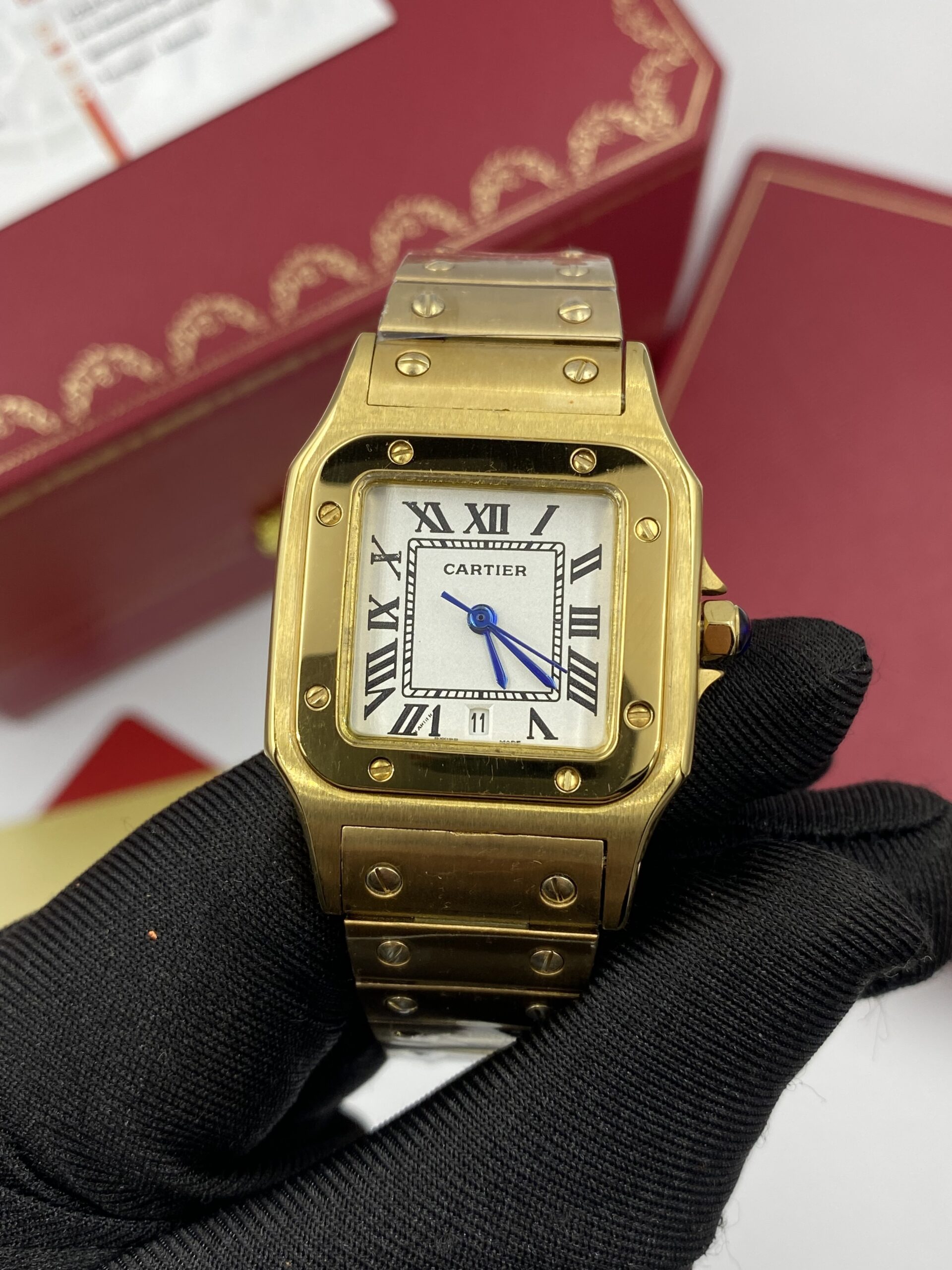 Cartier Santos Gold White Dial