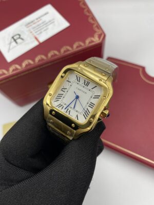 Cartier Santos Gold White Dial
