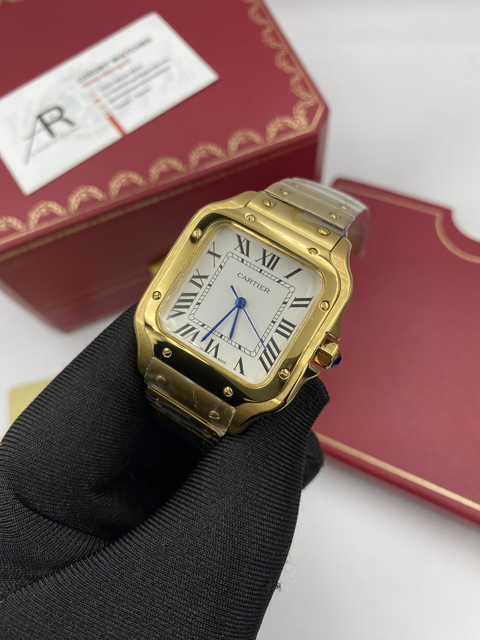 Cartier Santos Gold White Dial