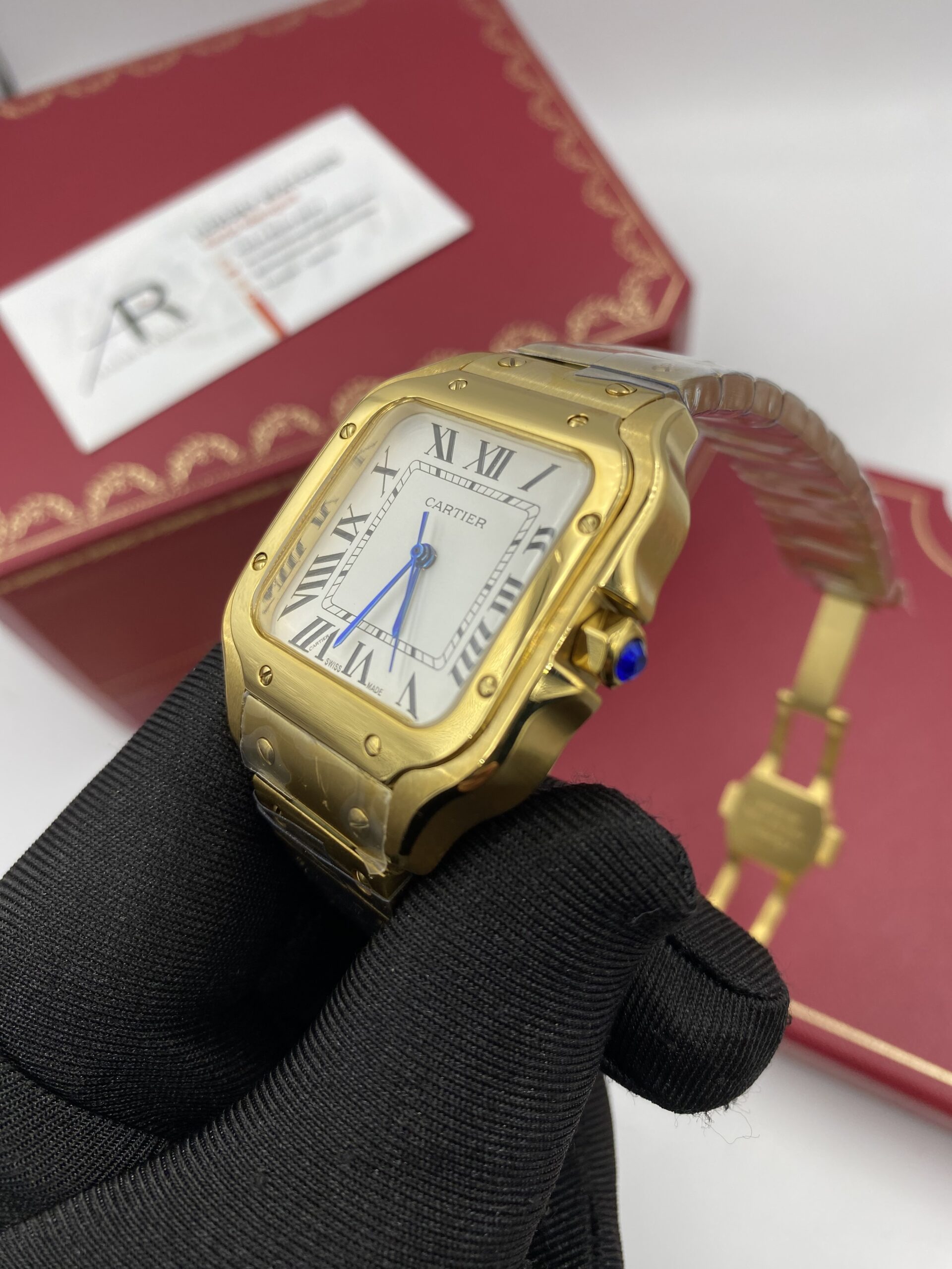 Cartier Santos Gold White Dial