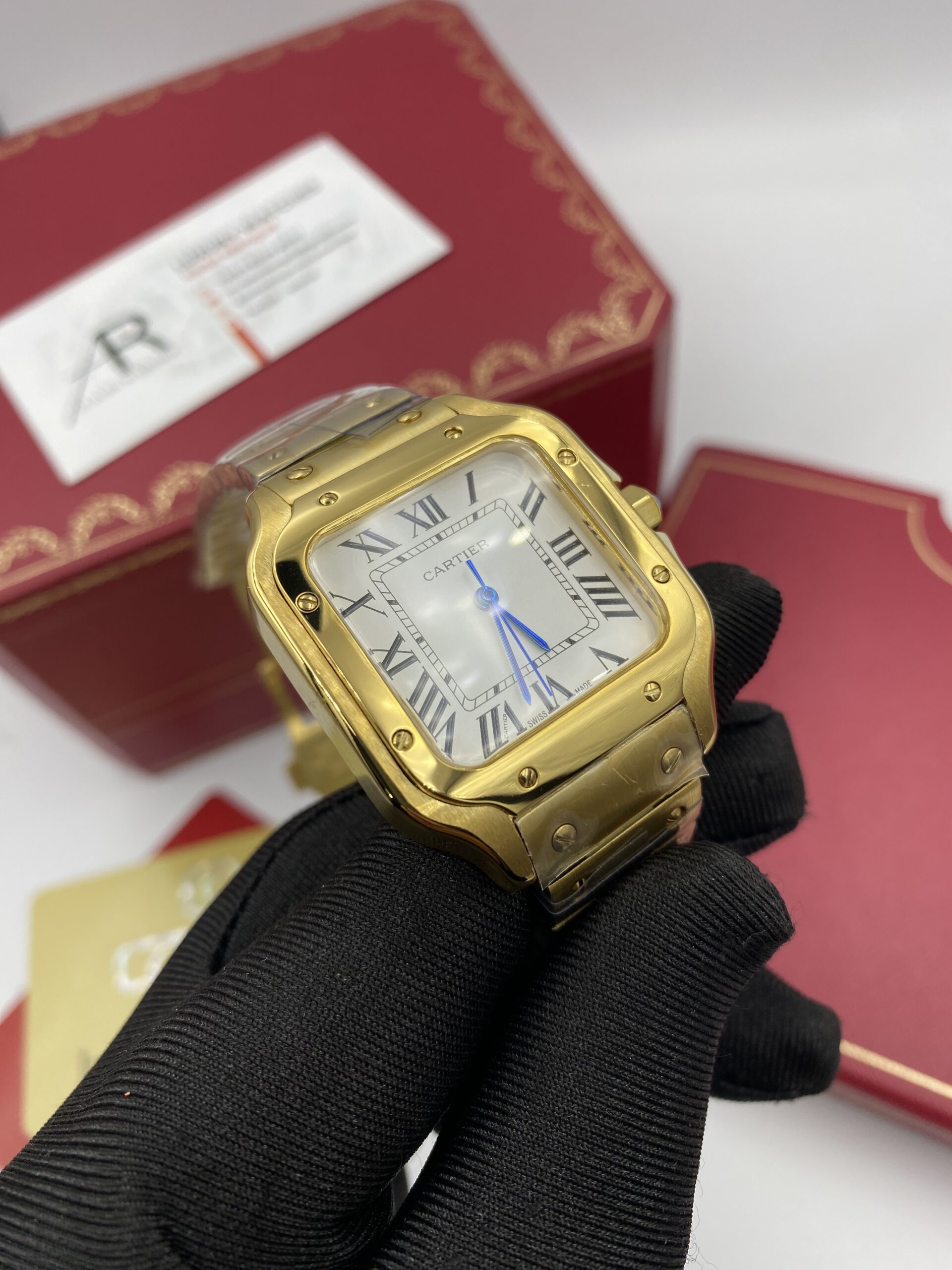 Cartier Santos Gold White Dial