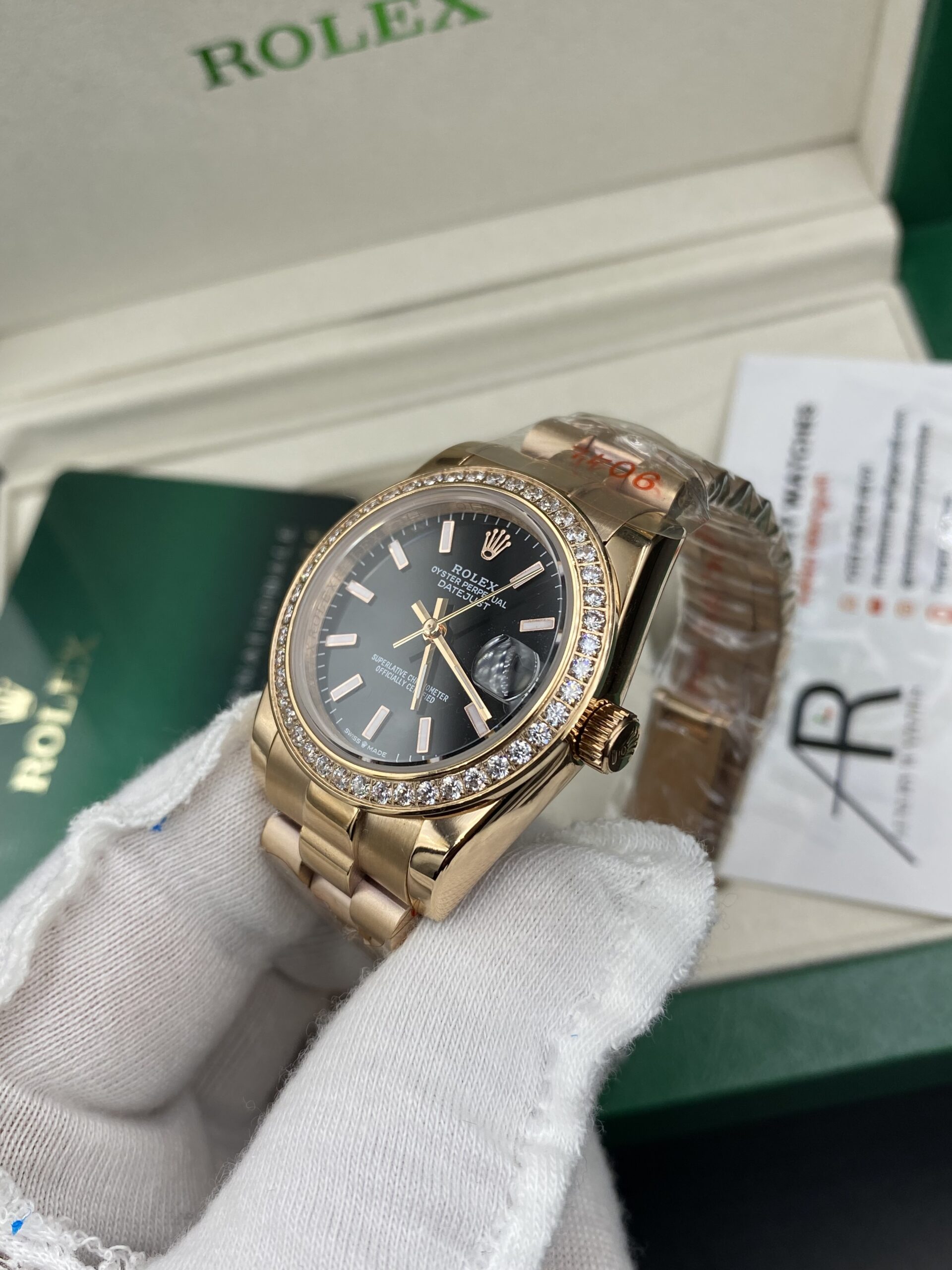 Rolex Date Just Black Dial 31 mm