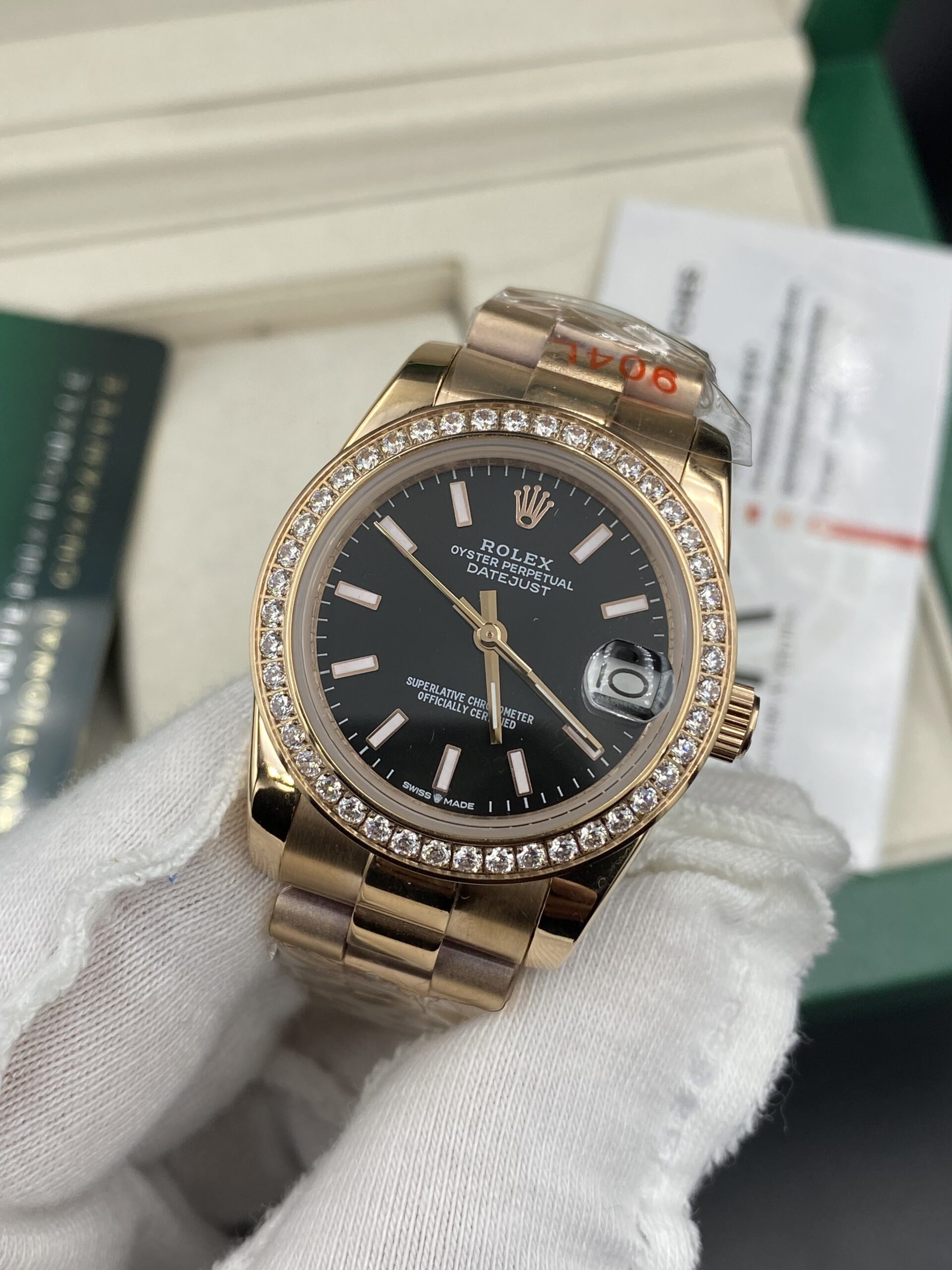 Rolex Date Just Black Dial 31 mm