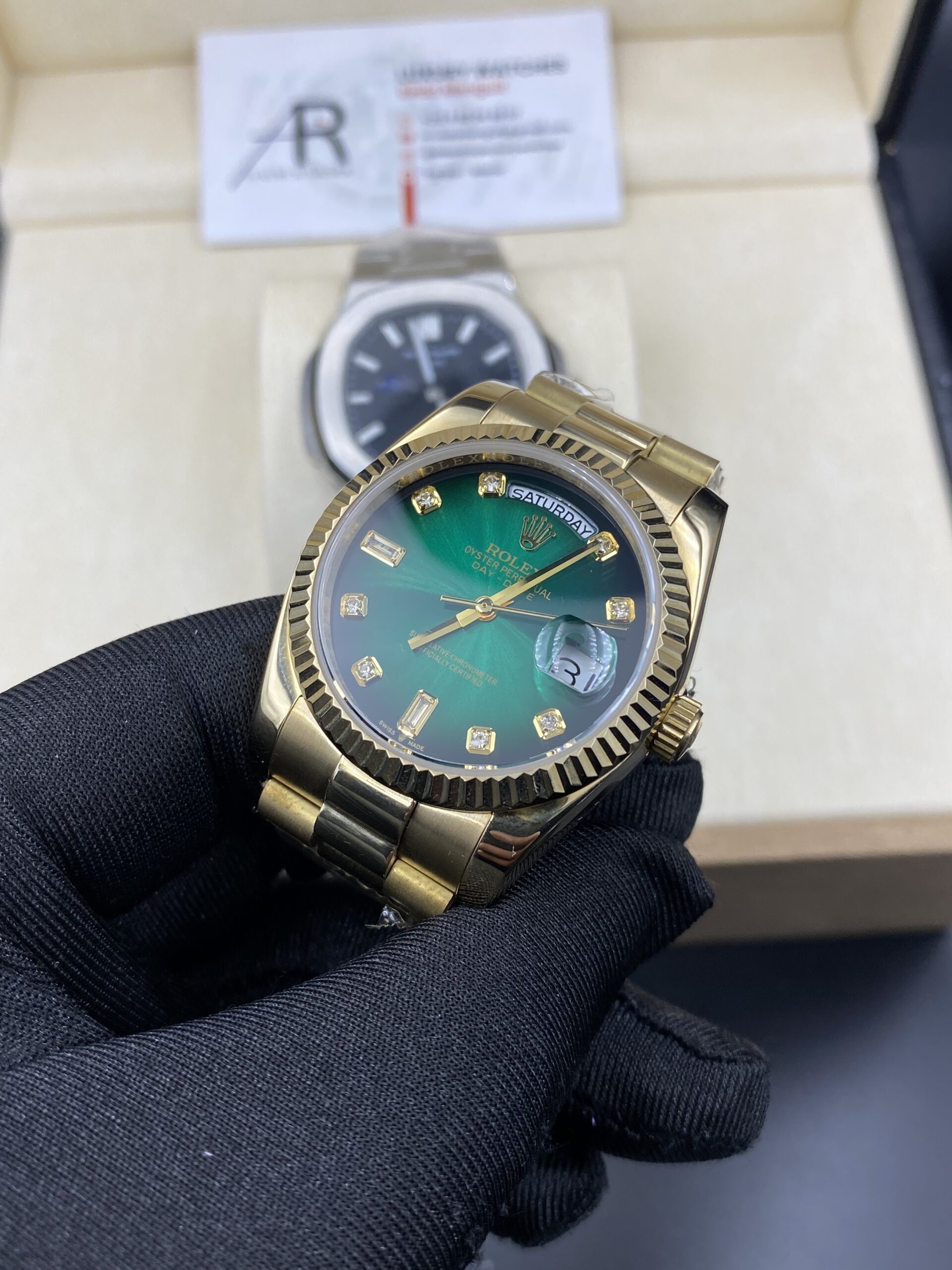 Rolex Day Date Full Gold Green Dial 36 mm