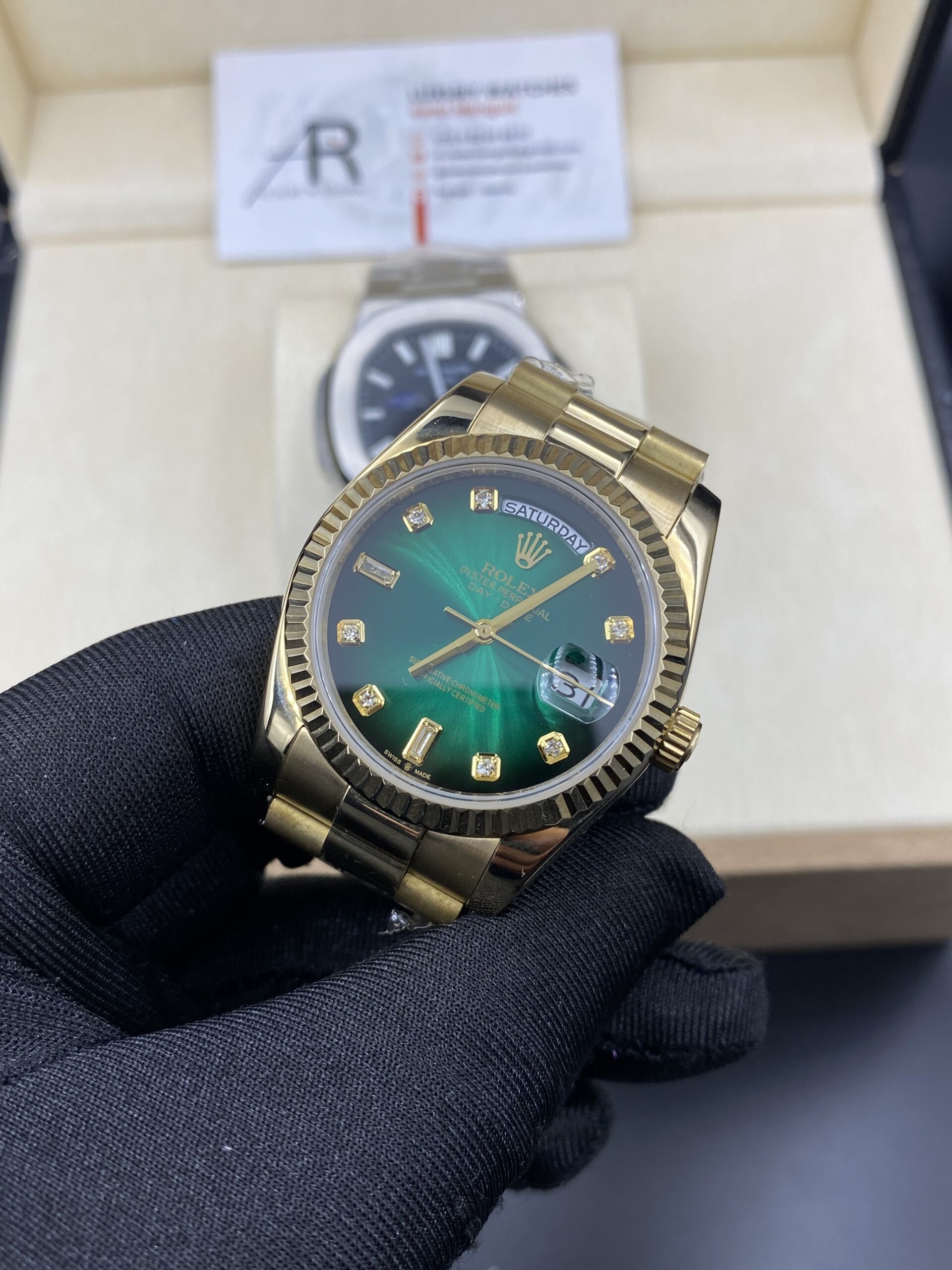 Rolex Day Date Full Gold Green Dial 36 mm