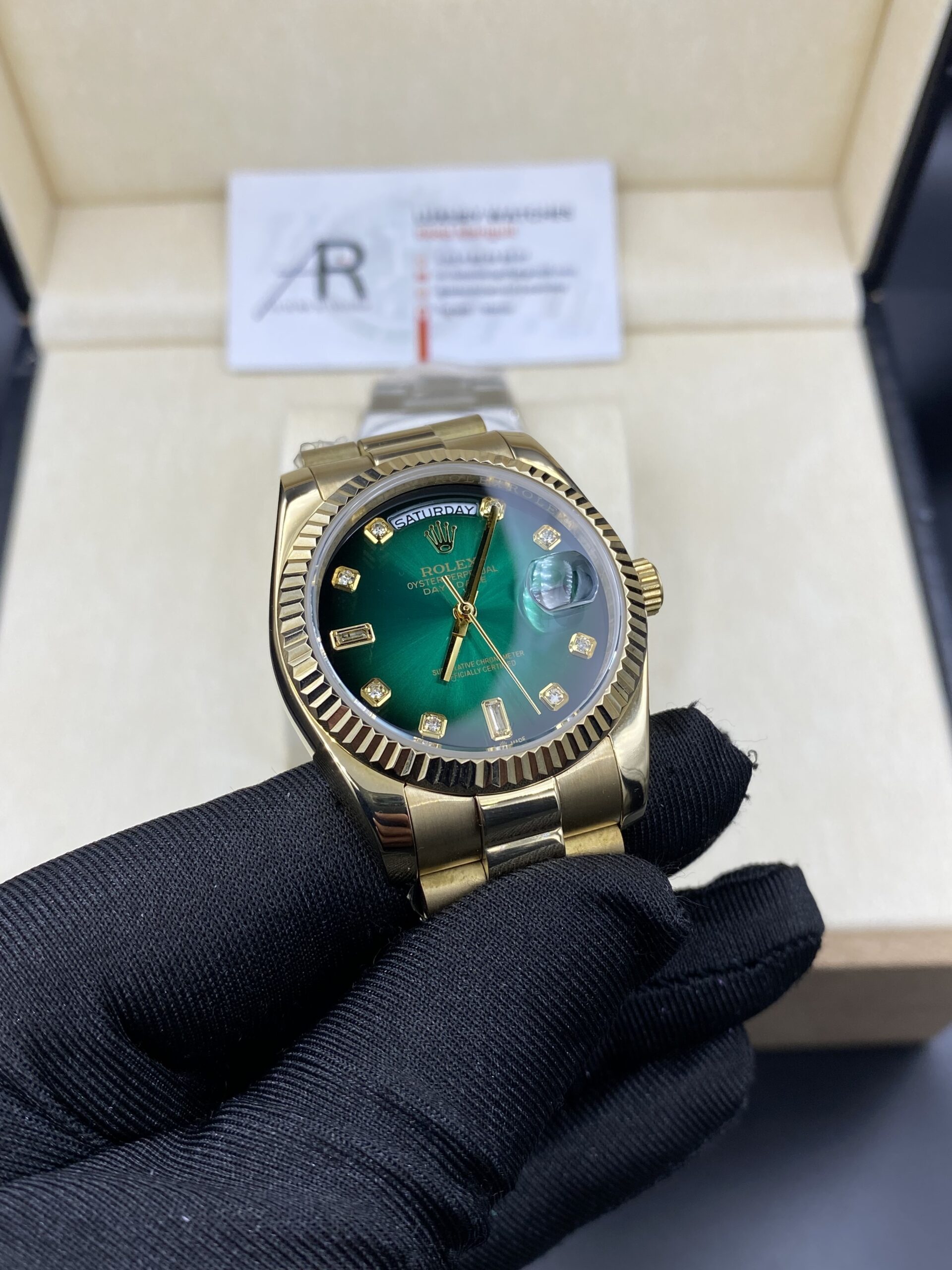 Rolex Day Date Full Gold Green Dial 36 mm