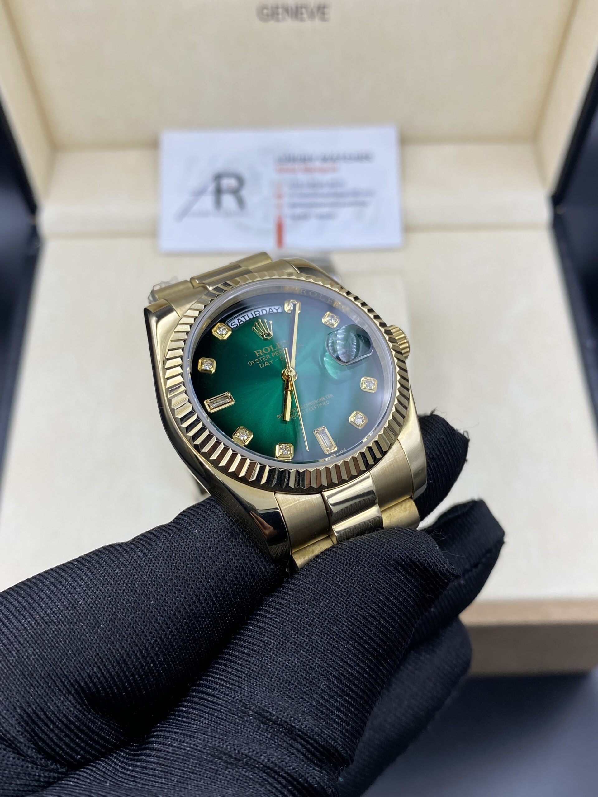 Rolex Day Date Full Gold Green Dial 36 mm