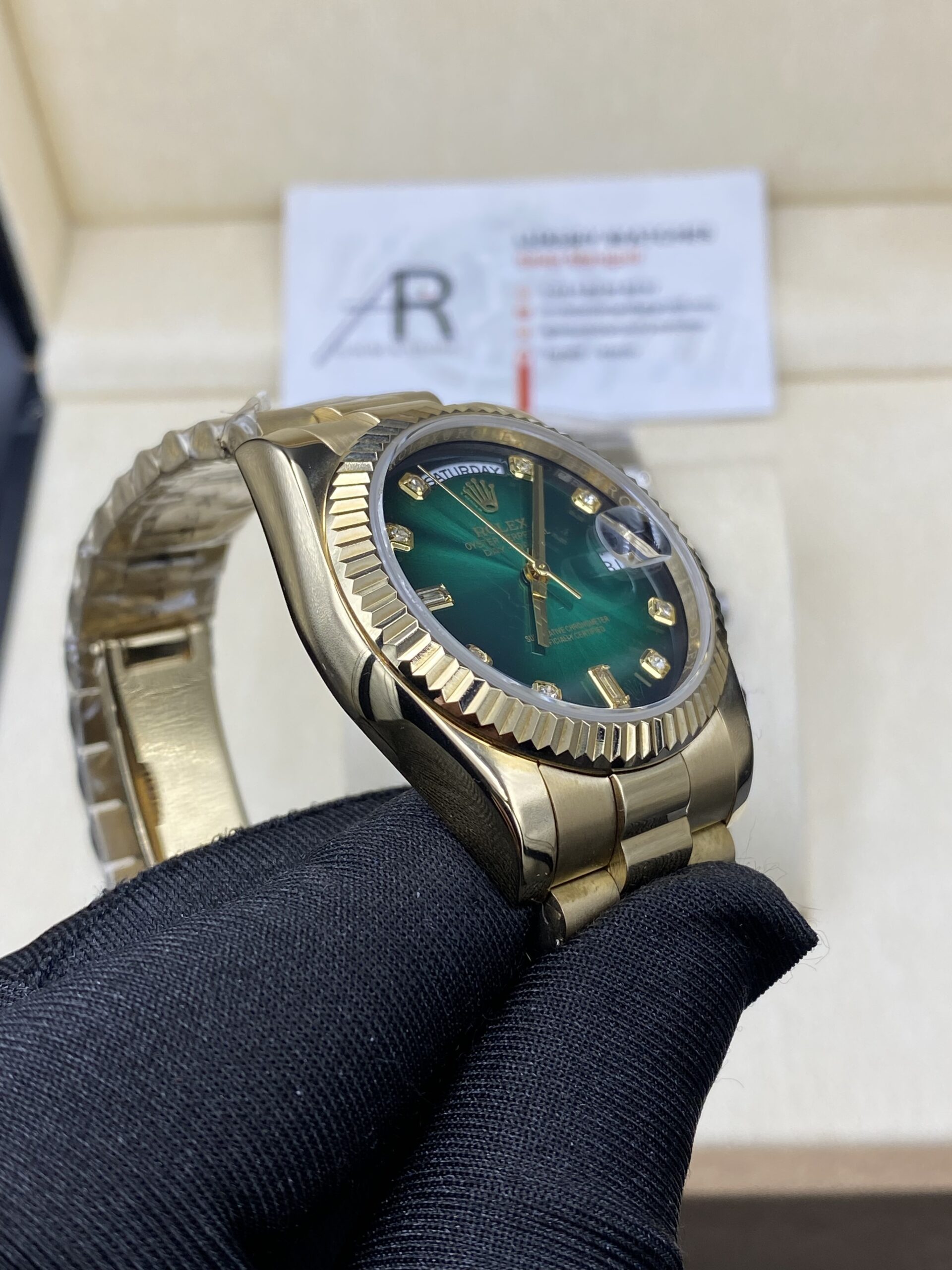 Rolex Day Date Full Gold Green Dial 36 mm