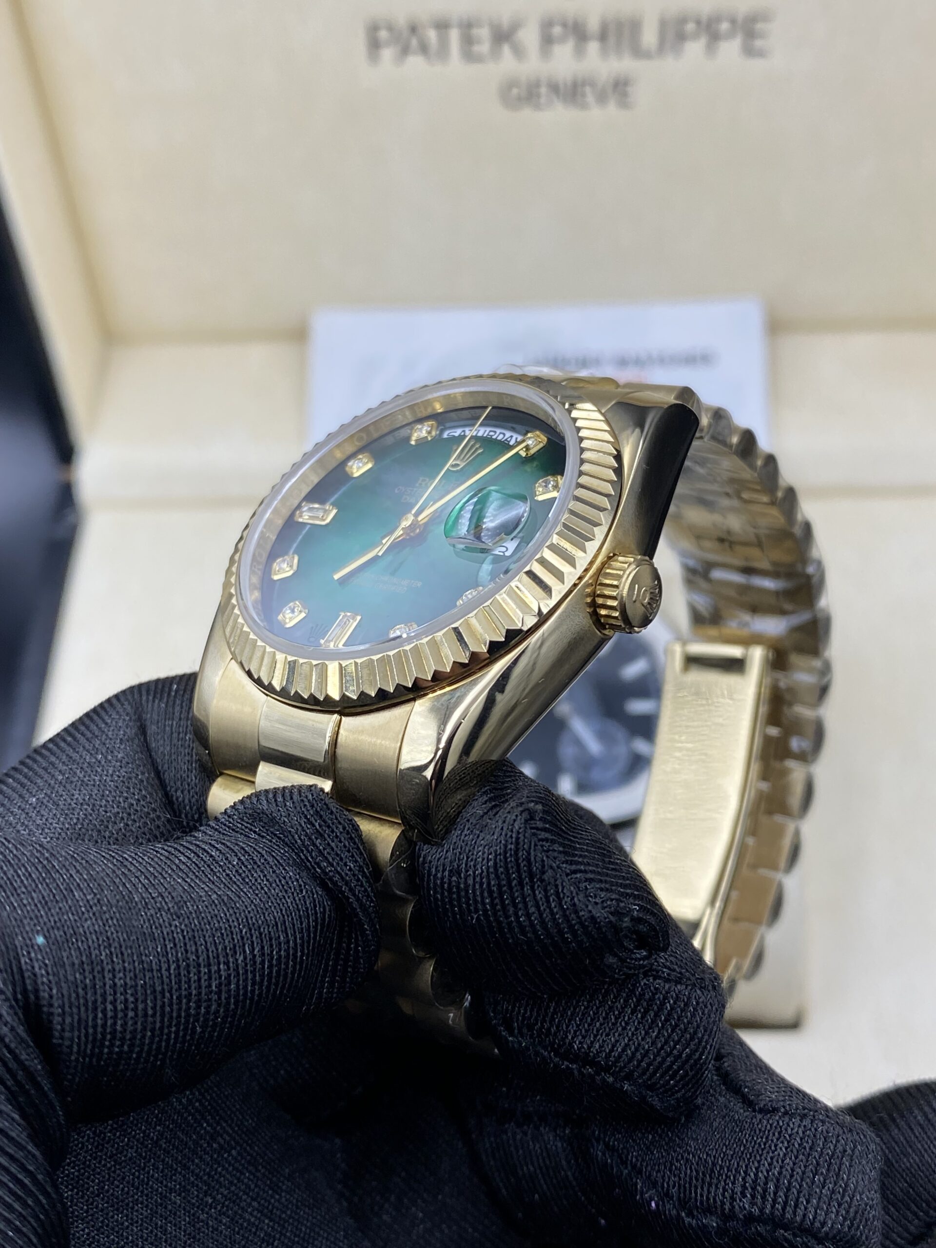 Rolex Day Date Full Gold Green Dial 36 mm