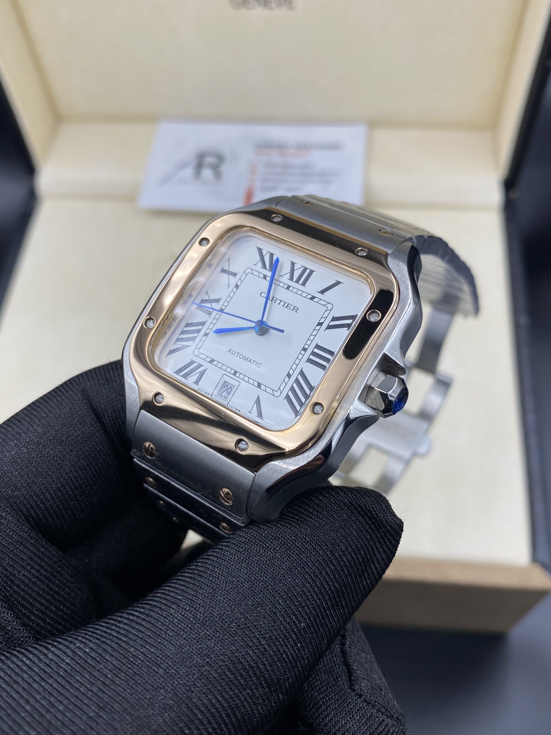 Cartier Santos Two Tone White Dial