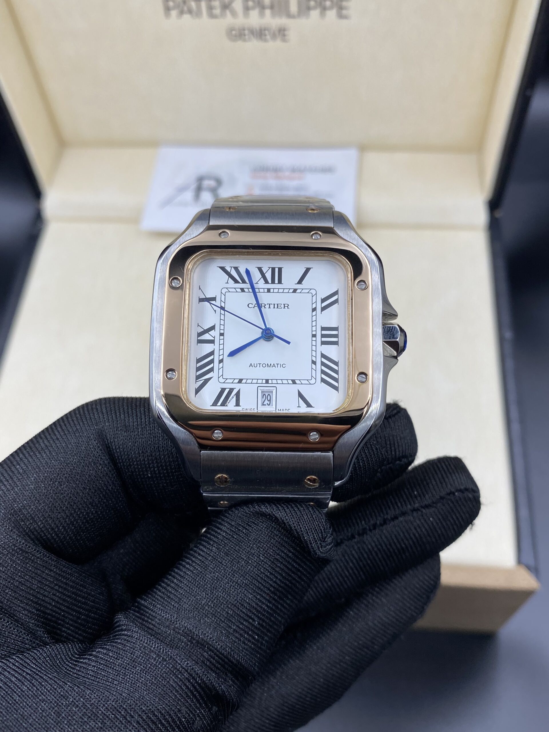 Cartier Santos Two Tone White Dial