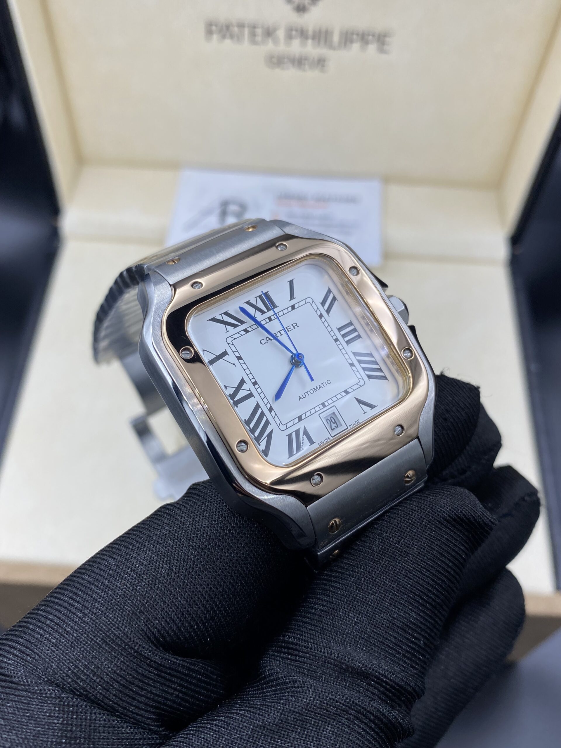 Cartier Santos Two Tone White Dial
