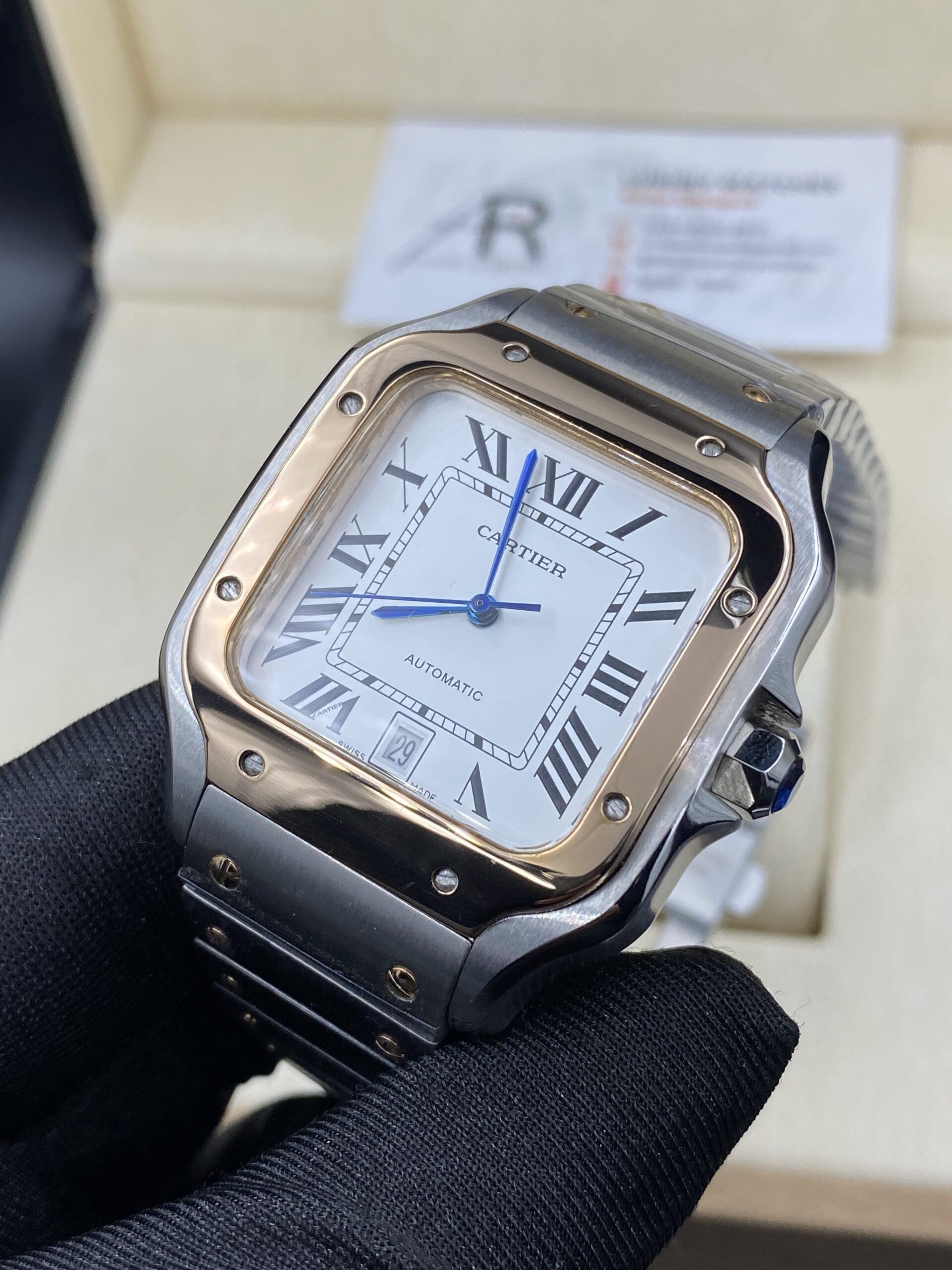 Cartier Santos Two Tone White Dial